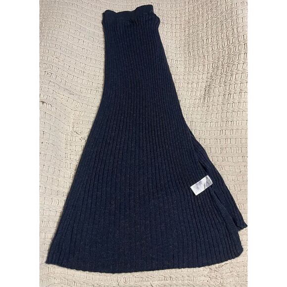Free People Blue Cable Knit Long Maxi Sweater skirt Sz M - Picture 6 of 8